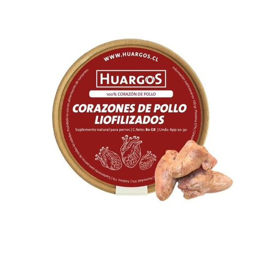 Corazones liofilizados de pollo (80 GR)