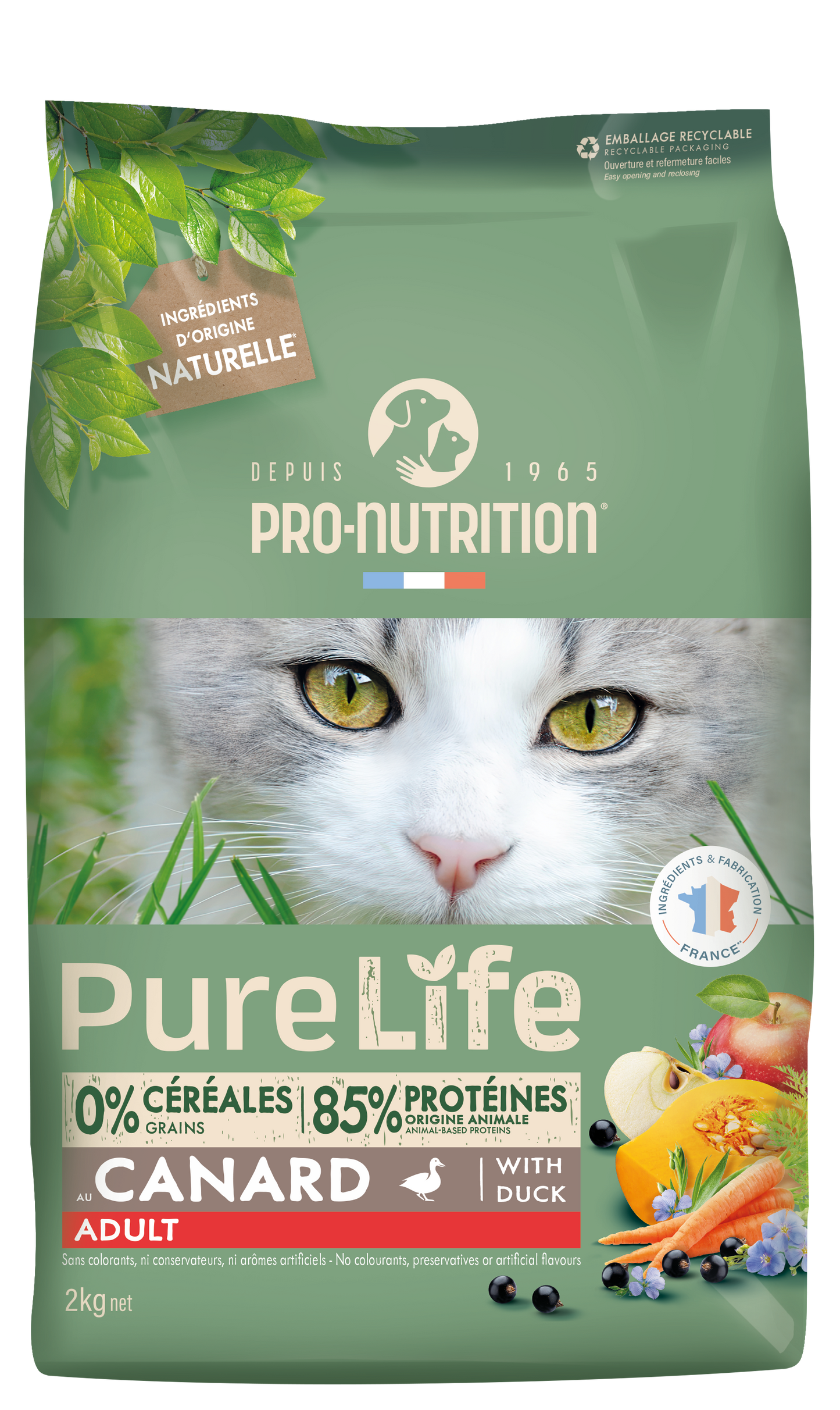 Pure Life Cat Adult With Duck 2 y 8 Kg